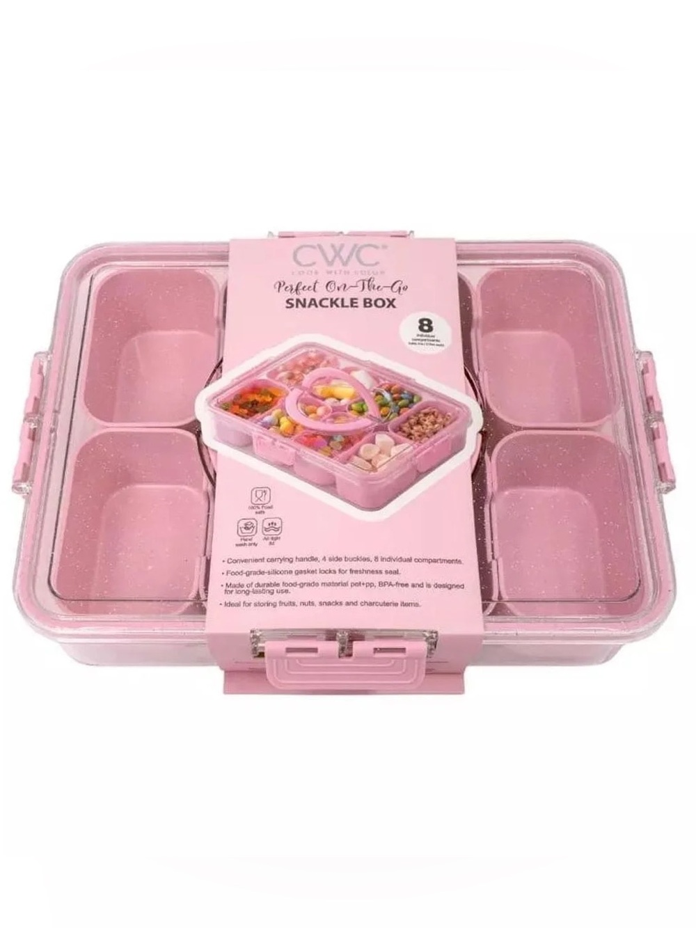 Viral TikTok Sold Out CWC (Cook With Color) Sparkle Snackle Box Food Container